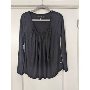 JJ Winks Full moon braless long sleeve Shirt women's XL black lounge wear top